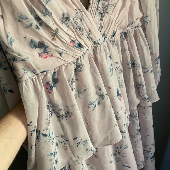 Ieena for Mac Duggal Floral Print V Neck Maxi Dress Womens Size 14 - Picture 6 of 8